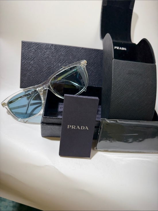 Prada Other - Prada Clear Frame Sunglasses with Blue Lenses